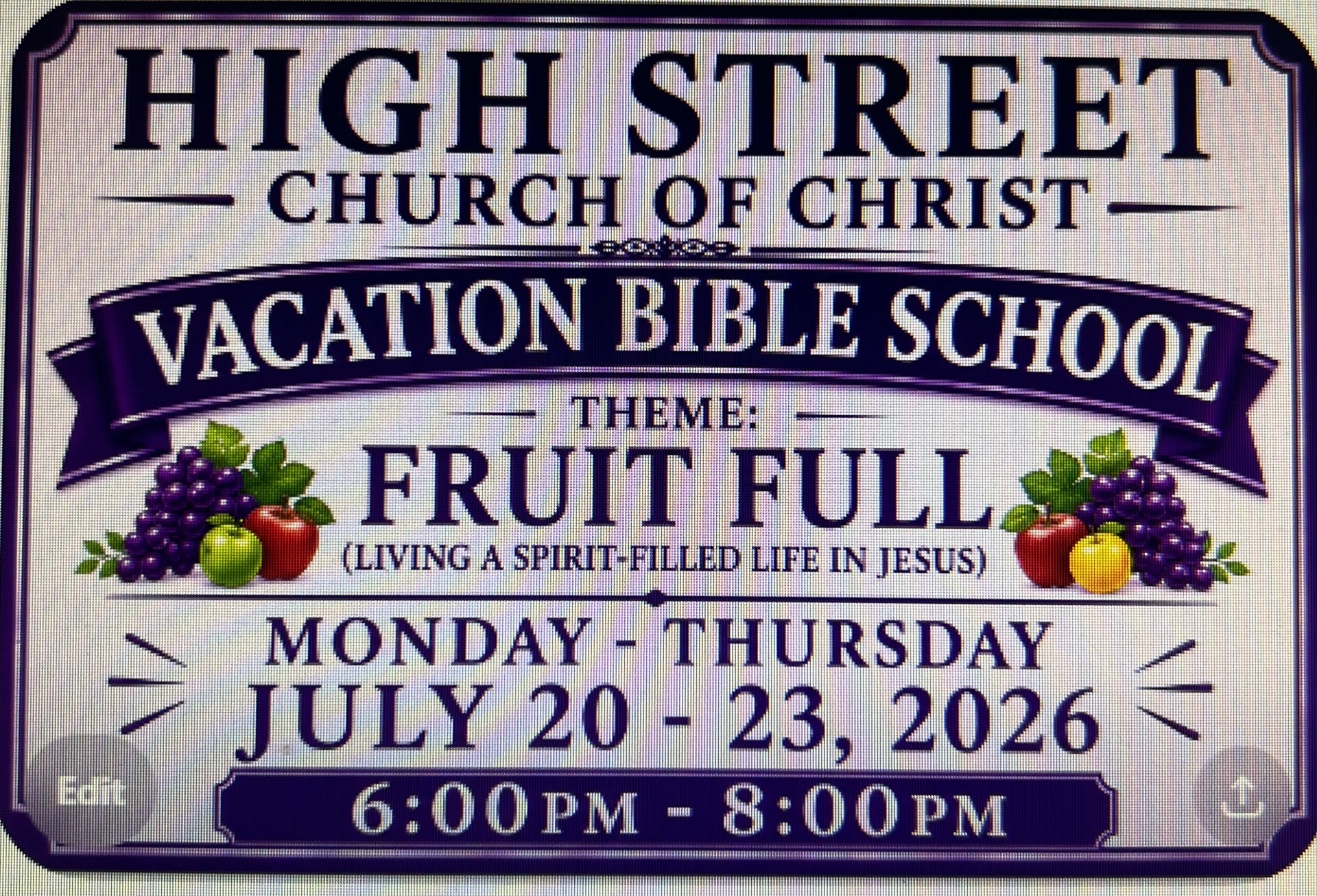 High Street COC Vacation Bible School
