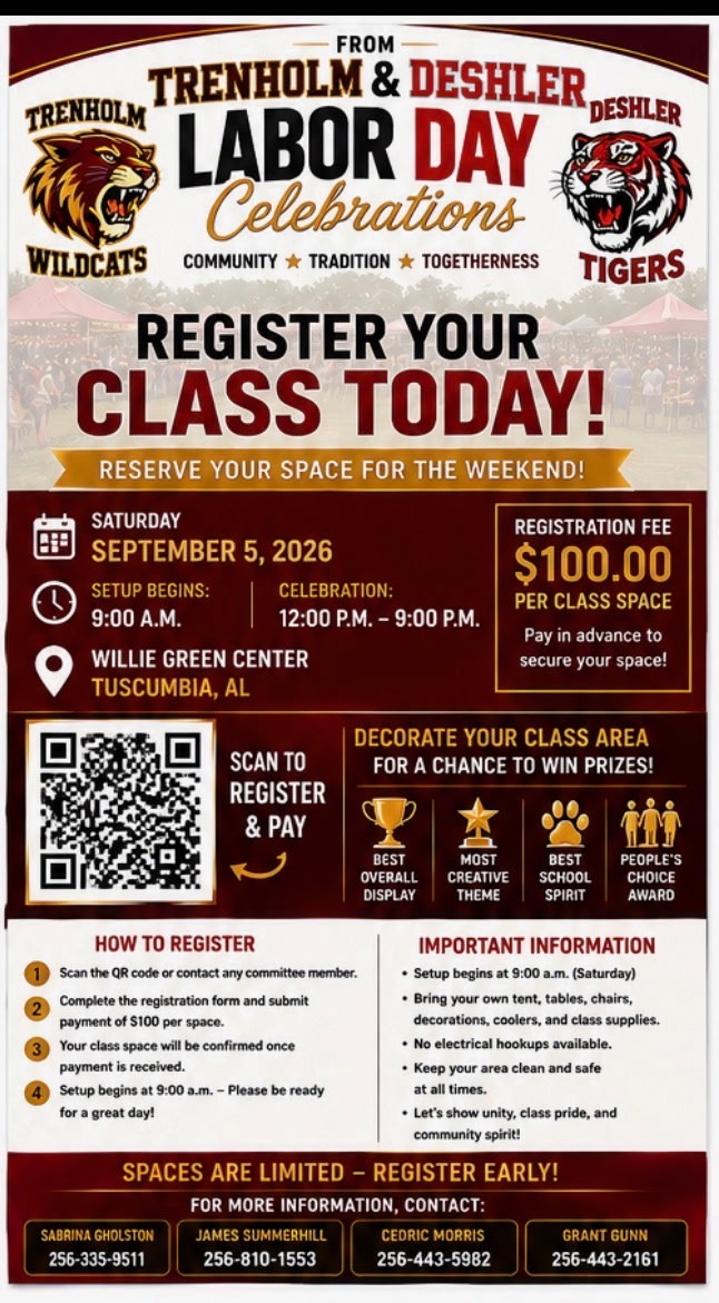 Trenholm & Deshler Labor Day Celebrations Registration